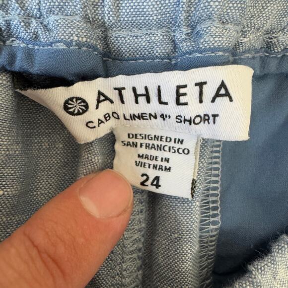 Athleta Cabo Linen 4" Pockets Shorts US Women's 24 Plus - Picture 4 of 7
